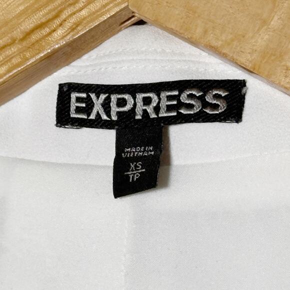 Express Rolled Sleeve Boyfriend Blazer - White - XS - Picture 6 of 7